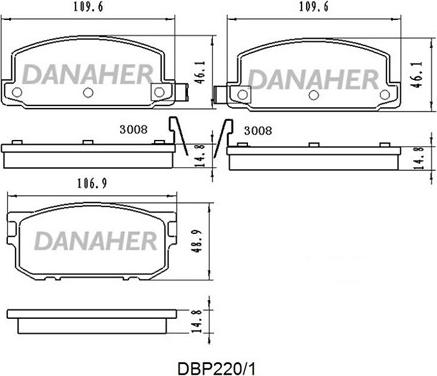 Danaher DBP220/1 - Гальмівні колодки, дискові гальма autozip.com.ua