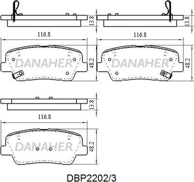 Danaher DBP2202/3 - Гальмівні колодки, дискові гальма autozip.com.ua
