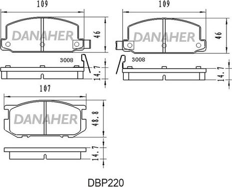 Danaher DBP220 - Гальмівні колодки, дискові гальма autozip.com.ua