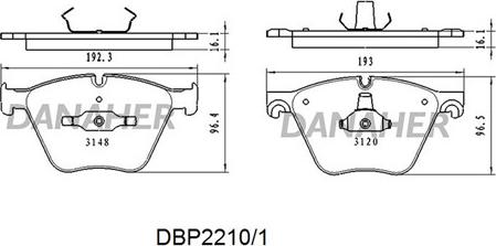 Danaher DBP2210/1 - Гальмівні колодки, дискові гальма autozip.com.ua