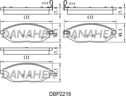 Danaher DBP2218 - Гальмівні колодки, дискові гальма autozip.com.ua