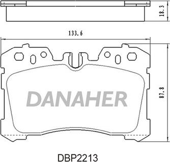 Danaher DBP2213 - Гальмівні колодки, дискові гальма autozip.com.ua