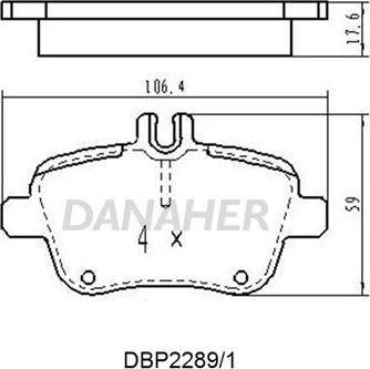Danaher DBP2289/1 - Гальмівні колодки, дискові гальма autozip.com.ua