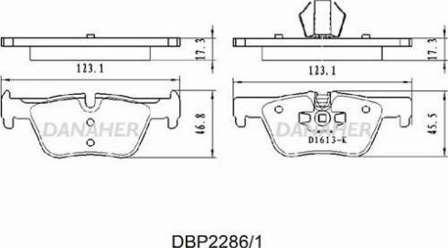 Danaher DBP2286/1 - Гальмівні колодки, дискові гальма autozip.com.ua