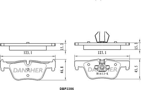 Danaher DBP2286 - Гальмівні колодки, дискові гальма autozip.com.ua