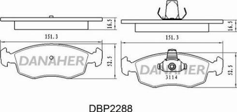 Danaher DBP2288 - Гальмівні колодки, дискові гальма autozip.com.ua