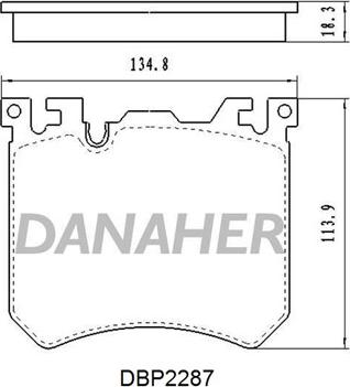 Danaher DBP2287 - Гальмівні колодки, дискові гальма autozip.com.ua