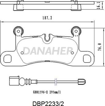 Danaher DBP2233/2 - Гальмівні колодки, дискові гальма autozip.com.ua