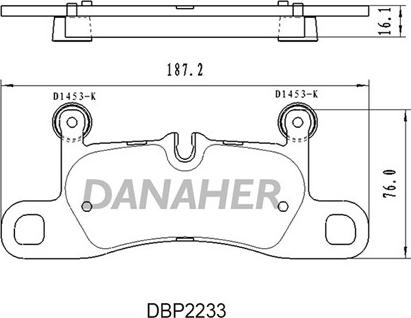 Danaher DBP2233 - Гальмівні колодки, дискові гальма autozip.com.ua
