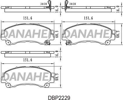 Danaher DBP2229 - Гальмівні колодки, дискові гальма autozip.com.ua