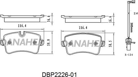Danaher DBP2226-01 - Гальмівні колодки, дискові гальма autozip.com.ua