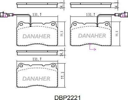 Danaher DBP2221 - Гальмівні колодки, дискові гальма autozip.com.ua