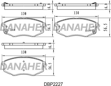 Danaher DBP2227 - Гальмівні колодки, дискові гальма autozip.com.ua