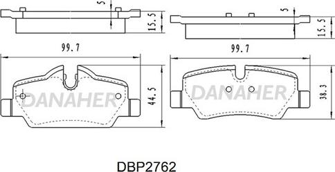 Danaher DBP2762 - Гальмівні колодки, дискові гальма autozip.com.ua