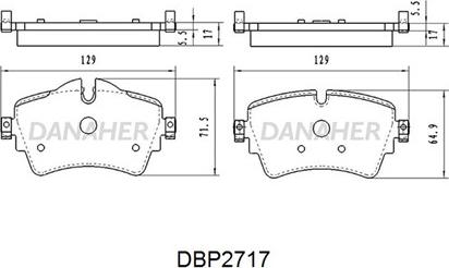 Danaher DBP2717 - Гальмівні колодки, дискові гальма autozip.com.ua