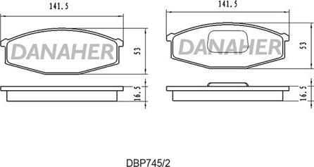 Danaher DBP745/2 - Гальмівні колодки, дискові гальма autozip.com.ua