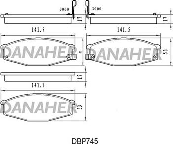 Danaher DBP745 - Гальмівні колодки, дискові гальма autozip.com.ua