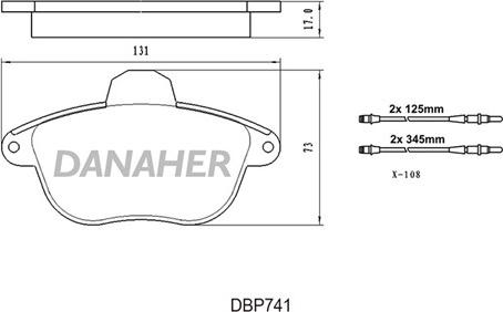 Danaher DBP74/1 - Гальмівні колодки, дискові гальма autozip.com.ua
