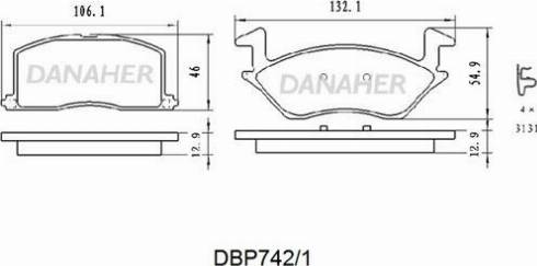 Danaher DBP742/1 - Гальмівні колодки, дискові гальма autozip.com.ua