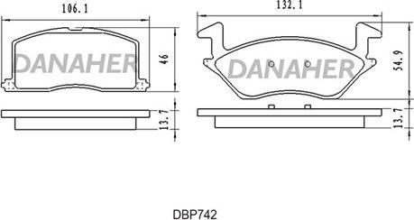Danaher DBP742 - Гальмівні колодки, дискові гальма autozip.com.ua