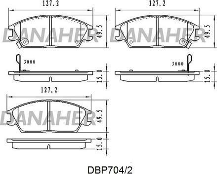 Danaher DBP704/2 - Гальмівні колодки, дискові гальма autozip.com.ua