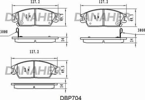 Danaher DBP704 - Гальмівні колодки, дискові гальма autozip.com.ua