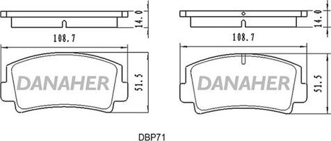 Danaher DBP71 - Гальмівні колодки, дискові гальма autozip.com.ua