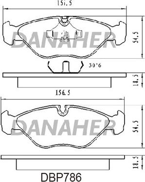 Danaher DBP786 - Гальмівні колодки, дискові гальма autozip.com.ua