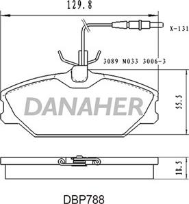 Danaher DBP788 - Гальмівні колодки, дискові гальма autozip.com.ua