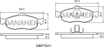 Danaher DBP782/1 - Гальмівні колодки, дискові гальма autozip.com.ua