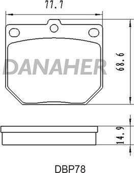 Danaher DBP78 - Гальмівні колодки, дискові гальма autozip.com.ua