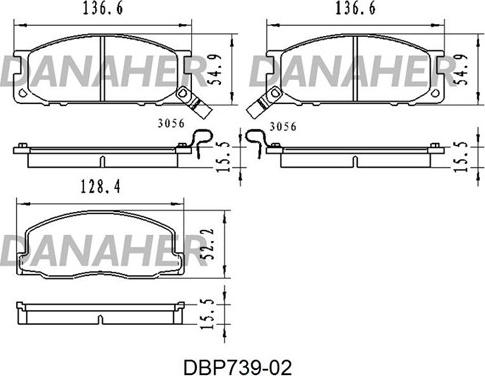 Danaher DBP739-02 - Гальмівні колодки, дискові гальма autozip.com.ua
