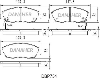 Danaher DBP734 - Гальмівні колодки, дискові гальма autozip.com.ua