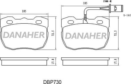 Danaher DBP730 - Гальмівні колодки, дискові гальма autozip.com.ua