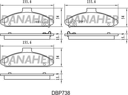 Danaher DBP738 - Гальмівні колодки, дискові гальма autozip.com.ua