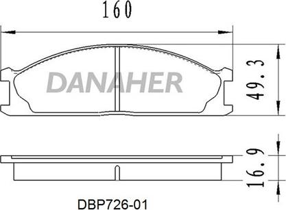Danaher DBP726-01 - Гальмівні колодки, дискові гальма autozip.com.ua