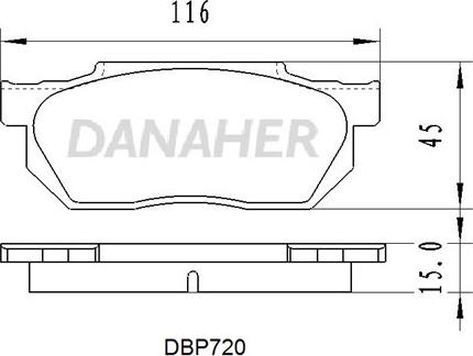 Danaher DBP720 - Гальмівні колодки, дискові гальма autozip.com.ua