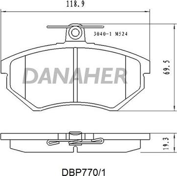 Danaher DBP770/1 - Гальмівні колодки, дискові гальма autozip.com.ua