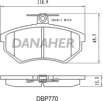 Danaher DBP770 - Гальмівні колодки, дискові гальма autozip.com.ua
