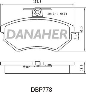 Danaher DBP778 - Гальмівні колодки, дискові гальма autozip.com.ua