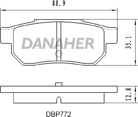 Danaher DBP772 - Гальмівні колодки, дискові гальма autozip.com.ua