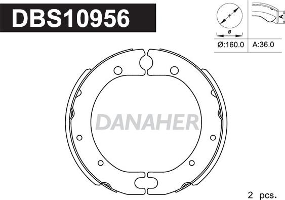 Danaher DBS10956 - Комплект гальм, ручник, парковка autozip.com.ua