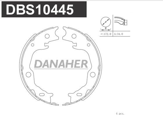 Danaher DBS10445 - Комплект гальм, ручник, парковка autozip.com.ua