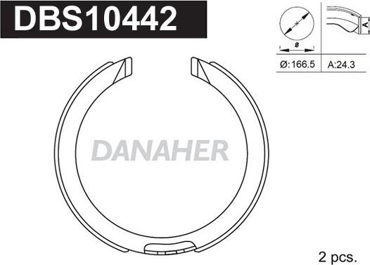 Danaher DBS10442 - Комплект гальм, ручник, парковка autozip.com.ua
