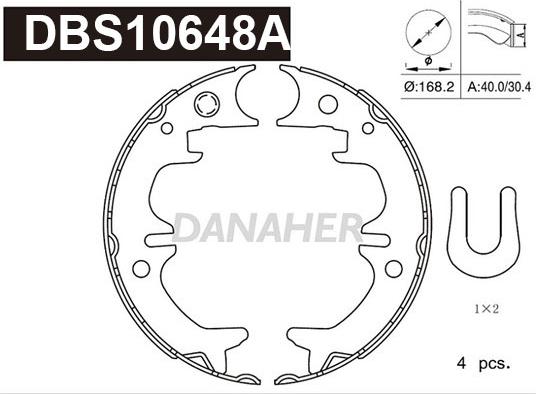 Danaher DBS10648A - Комплект гальм, ручник, парковка autozip.com.ua