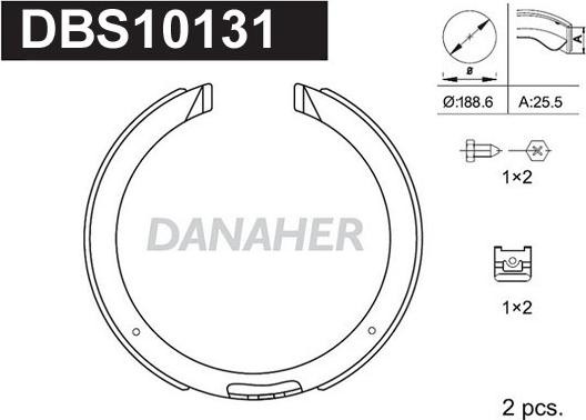 Danaher DBS10131 - Комплект гальм, ручник, парковка autozip.com.ua