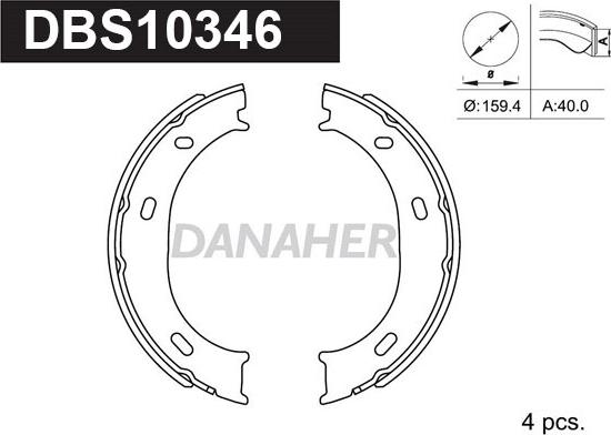 Danaher DBS10346 - Комплект гальм, ручник, парковка autozip.com.ua