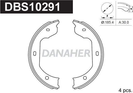 Danaher DBS10291 - Комплект гальм, ручник, парковка autozip.com.ua