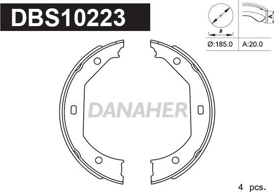 Danaher DBS10223 - Комплект гальм, ручник, парковка autozip.com.ua