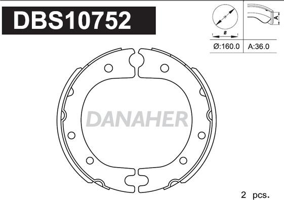 Danaher DBS10752 - Комплект гальм, ручник, парковка autozip.com.ua